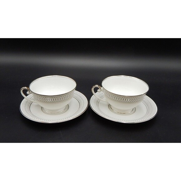 Tirschenreuth Bavaria The Elgin Teacup And Saucer Germany Silver Set/2 - Picture 3 of 9